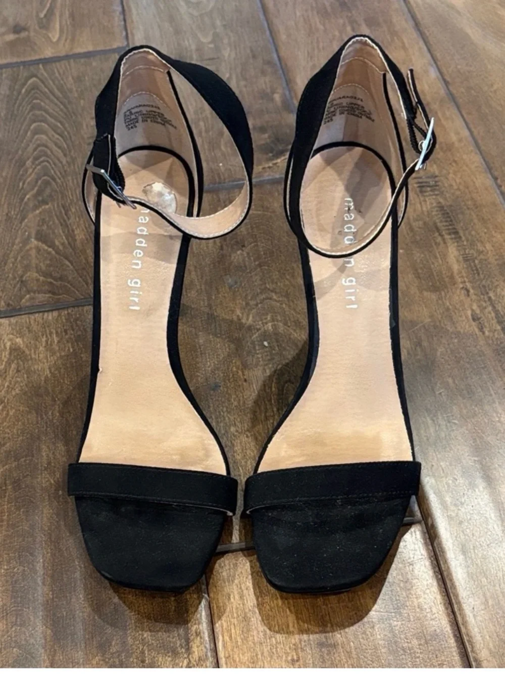Ara Black Ankle-Strap Suede Heels